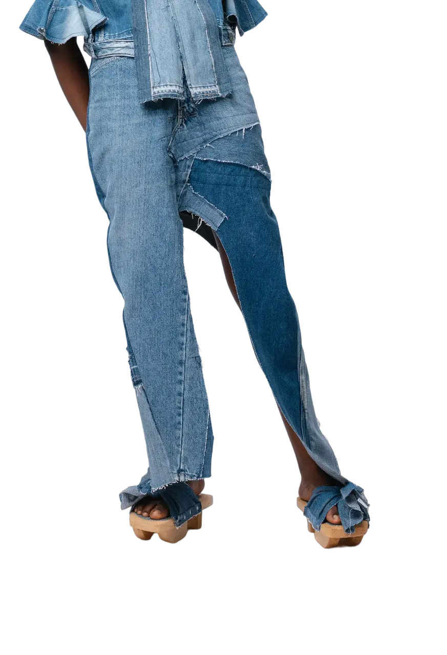 Cropped Halter Top - Denim